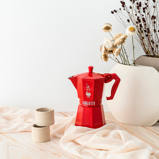 Bialetti Moka Exclusive Vermelha - 6 xícaras