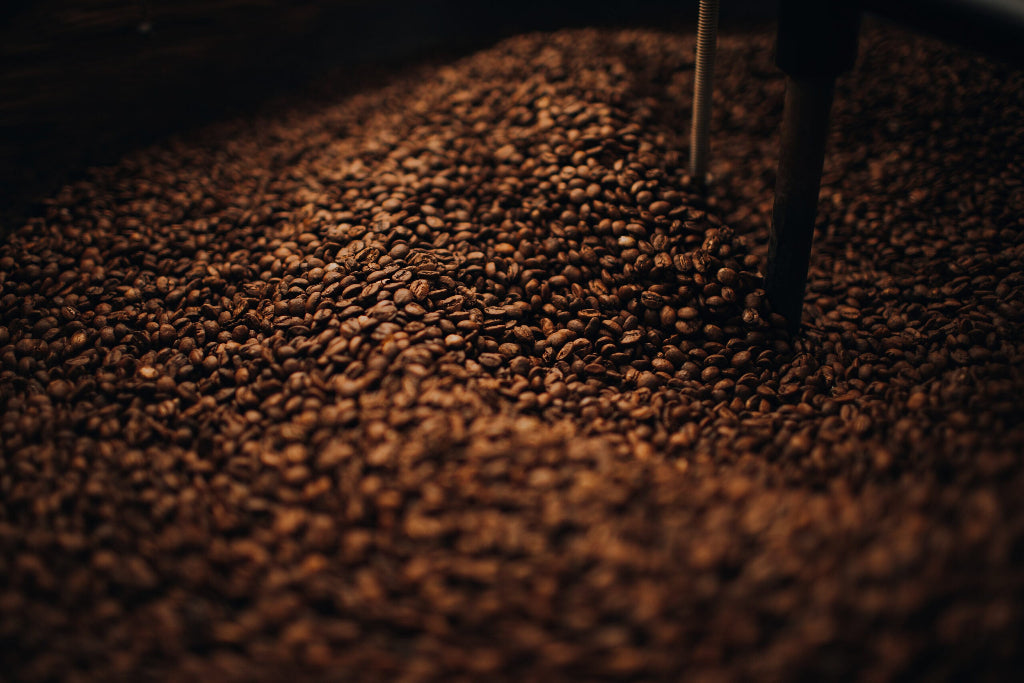 Grãos de café torrados